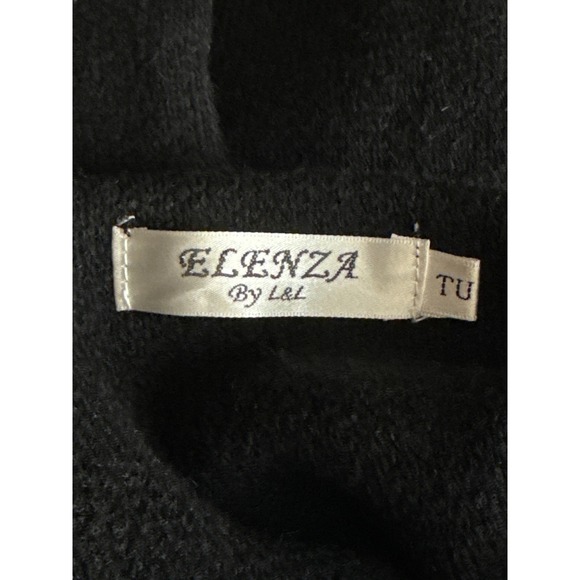 Elenza By L&L Knit‎ Dress Mock Neck Long Sleeve Midi Dress Minimalist Black - Picture 7 of 8